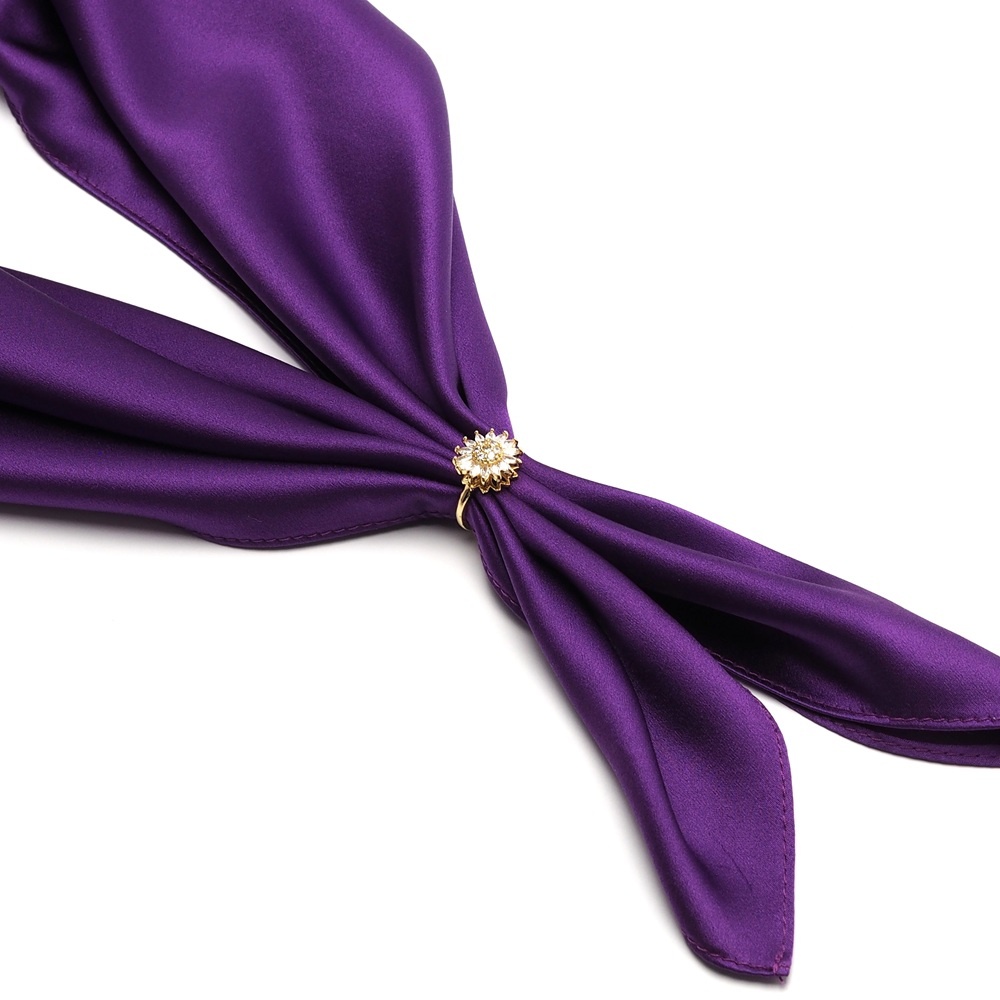 AA-087 Apaszetka - biżuteria do szala, klamra do apaszki, pierścionek z kwiatem